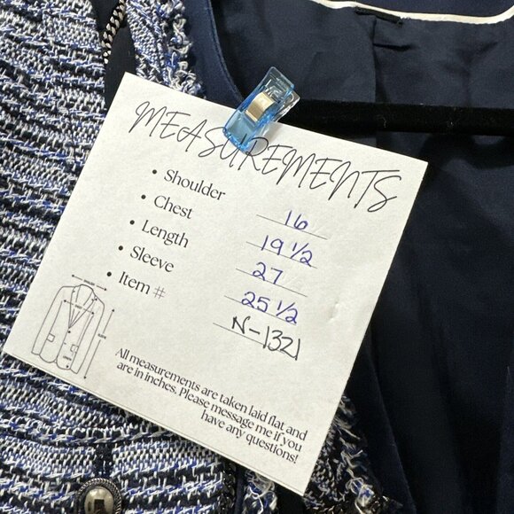 White House Black Market Tweed Boucle Blazer Womens M L Fringe Business Classy - Picture 3 of 15